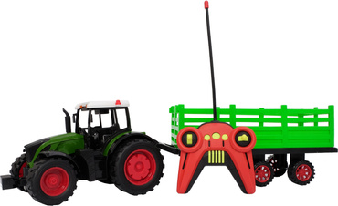 DUŻY TRAKTOR ZDALNIE STEROWANY CIĄGNIK Z PRZYCZEPĄ 50CM RC akumulator USB