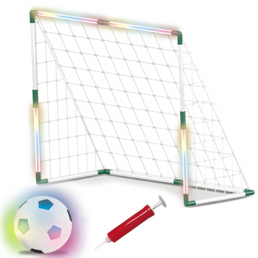 BRAMKA LED PIŁKARSKA 85x68cm DLA DZIECI PODŚWIETLANA ZESTAW PIŁKA + POMPKA
