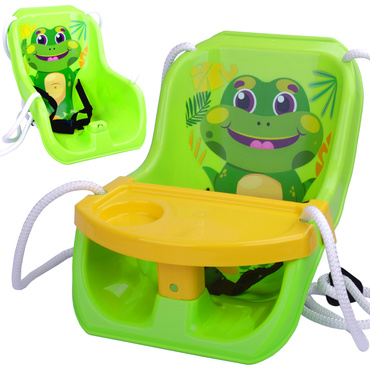 Mochtoys HUŚTAWKA kubełkowa KRZESEŁKO ze STOLIKIEM ZIELONA ŻABKA