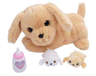 PIESEK INTERAKTYWNY +  2 SZCZENIAKI SZCZEKA NAGRYWA DŹWIĘKI PIES Akcesoria