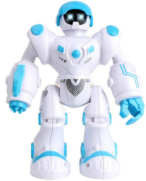 ROBOT INTERAKTYWNY chodzący CHODZI ŚWIATŁO DŹWIĘKI BIAŁY
