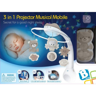 B-Kids MUZYCZNA KARUZELA Projektor Lampka 3w1 Beżowa