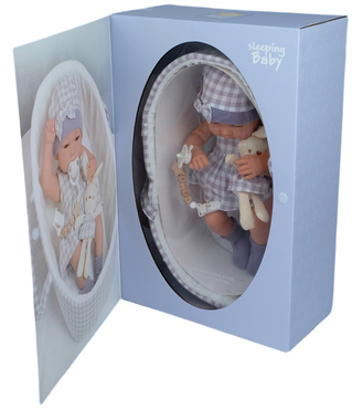 LALKA BOBAS REALISTYCZNA Z KRÓLICZKIEM + NOSIDEŁKO AKCESORIA łóżeczko 38 cm NA PREZENT 