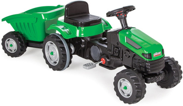 OGROMNY TRAKTOR NA PEDAŁY Z PRZYCZEPĄ XL 143cm ZIELONY