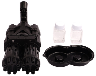PISTOLET MASZYNA DO BANIEK MIOTACZ MINIGUN Bazooka ŚWIECĄCY 2 PŁYNY