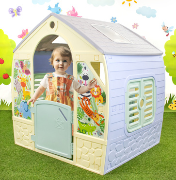 DOMEK OGRODOWY DLA DZIECI OKIENNICE ŚWIETLIKI HAPPY HOUSE SAFARI PASTEL