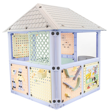 ZESTAW DOMEK OGRODOWY SMART HOUSE 6w1 + ZJEŻDZALNIA WODNA + PIASKOWNICA Pastelowy PLAC ZABAW