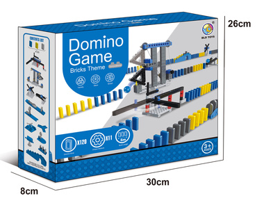 DOMINO GRA KLOCKI PRZESZKODY ZESTAW 120 klocków + 11 dodatków TOR