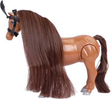 CHODZĄCY KOŃ DLA LALKI LALEK Konik BRĄZOWY KUCYK DŹWIĘKI KONIA