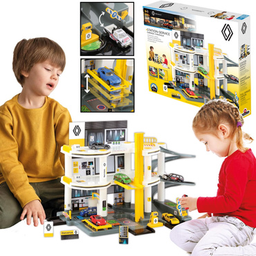 RENAULT GARAŻ DLA DZIECI PARKING 3 POZIOMY TOR ZJAZDOWY WINDA STACJA + AUTO MOCHTOYS