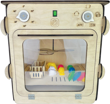 DUŻA DREWNIANA ZMYWARKA Z ŚWIATŁEM I AKCESORIAMI DLA DZIECI