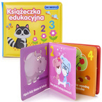 MIĘKKA KSIĄŻECZKA DO KĄPIELI ZWIERZĄTKA NAUKA CYFR