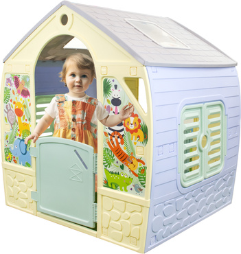 DOMEK OGRODOWY DLA DZIECI OKIENNICE ŚWIETLIKI HAPPY HOUSE SAFARI PASTEL