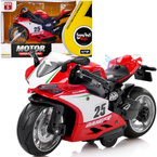 MOTOCYKL Z NAPĘDEM MOTOR Światło Dźwięk POJAZD ŚCIGACZ CZERWONY
