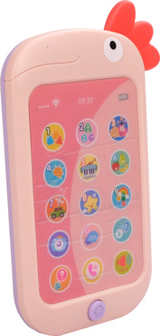 TELEFON KOGUCIK SMARTFON EDUKACYJNY MÓWI PL RÓŻOWY