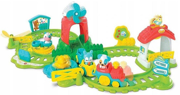 INTERAKTYWNY POCIĄG FARMERA TOR FARMA KLOCKI zwierzątka CLEMENTONI