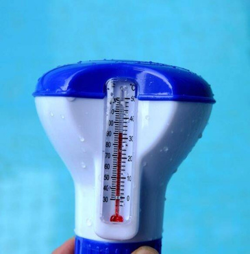 DOZOWNIK CHEMII Z TERMOMETREM CHLORU DO BASENU SPA JACUZZI PŁYWAK BOJA 2w1