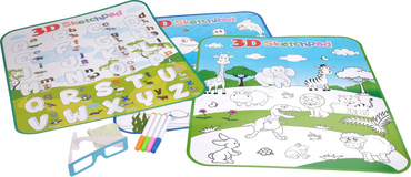 TABLICA DO RYSOWANIA 3D SZABLONY OKULARY ZESTAW 3W1
