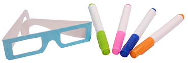 DUŻA TABLICA PODŚWIETLANA OKULARY 3D SZABLONY LED 3w1 ZESTAW