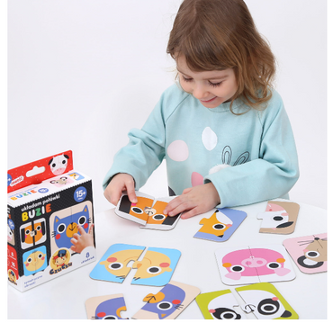 PUZZLE CzuCzu Układam połówki Buzie ZESTAW 16el 
