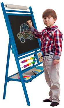 DUŻA Obrotowa TABLICA KREDOWO MAGNETYCZNA 6w1 BLUE