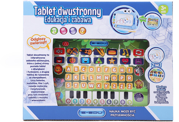 TABLET DLA DZIECI DWUSTRONNY PAD EDUKACYJNY 2w1 INTERAKTYWNY ZNIKOPIS po polsku E-EDU