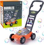 KOSIARKA DLA DZIECI PUSZCZAJĄCA BAŃKI MYDLANE + PŁYN ŚWIATŁO DŹWIĘK POMARAŃCZOWA