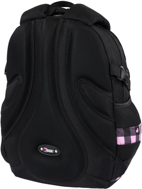 PLECAK SZKOLNY TORNISTER SZACHOWNICA SERDUSZKA 4-KOMOROWY ST.RIGHT BP-01 PINK CHECKERED