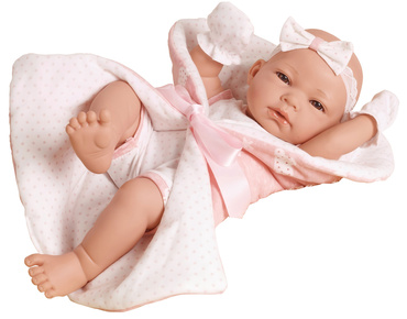 LALKA BOBAS REALISTYCZNA + AKCESORIA kocyk becik smoczek 38 cm NA PREZENT 