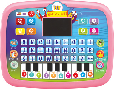 TABLET LAPTOP EDUKACYJNY DOTYKOWY dla dzieci LCD MÓWI PL PIANINKO RÓŻOWY