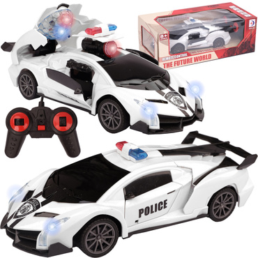 AUTO SPORTOWE BOJOWE STEROWANE POLICJA RC ŚWIATŁO BIAŁY