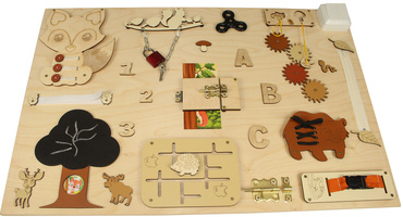 DUŻA TABLICA MANIPULACYJNA sensoryczna LAS DREWNIANA MONTESSORI polska XXL