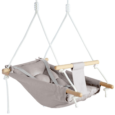 DREWNIANA HUŚTAWKA LEŻACZEK DLA DZIECI z pasami 3w1 MIĘKKA BEZPIECZNA KOŁYSKA HAMAK