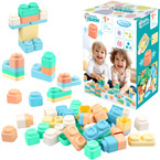 MIĘKKIE KLOCKI SENSORYCZNE ZESTAW 24el PLAY SQUISH MOCHTOYS polskie