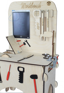 DUŻY DREWNIANY WARSZTAT MAJSTERKOWICZA ZNIKOPIS NARZĘDZIA ZESTAW