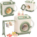 PRALKA DLA DZIECI Z FUNKCJĄ WODY światło dźwięki OBROTOWY BĘBEN + SUSZARKA zestaw 12el