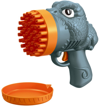 PISTOLET DO BANIEK DINO + PŁYN DINOZAUR MASZYNKA DO BANIEK BAŃKI MYDLANE KOLORY