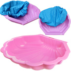 PIASKOWNICA Z PRZYKRYCIEM RÓŻOWA basenik MUSZELKA WIELKA XXL ZESTAW