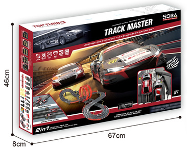 DUŻY TOR SAMOCHODOWY 2w1 Wyścigowy 750cm 2 AUTA AUDI R8 2 wersje toru LICENCJA AUDI