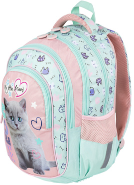 PLECAK TORNISTER SZKOLNY 4-KOMOROWY KOTEK MY LITTLE FRIEND BPL-58 FLUFFY KITTY