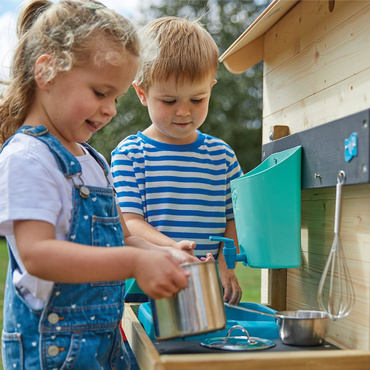 DREWNIANY DOMEK OGRODOWY DLA DZIECI Z WERANDĄ I KUCHNIĄ DREWNO FSC + Akcesoria TP Toys