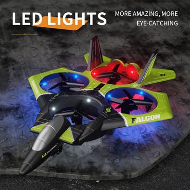 DRON SAMOLOT ZDALNIE STEROWANY FALCON MYŚLIWIEC sterowanie ręką RC LED USB