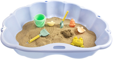 KOMPLET 2SZT DUŻA PODWÓJNA PIASKOWNICA MUSZELKA 2W1 NIEBIESKA MOCHTOYS ZESTAW
