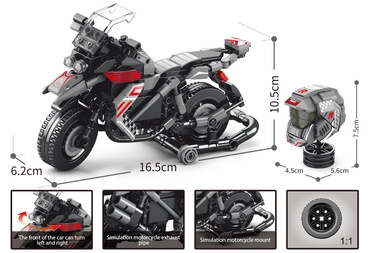 KLOCKI KONSTRUKCYJNE MOTOCYKL 402 el motor RUCHOME ELEMENTY