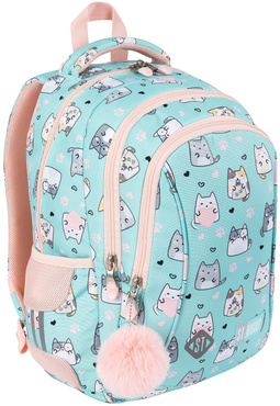 ST.RIGHT PLECAK SZKOLNY 3-KOMOROWY TORNISTER KLASA 1-3 KOTKI BP-26 CHARMING CATS