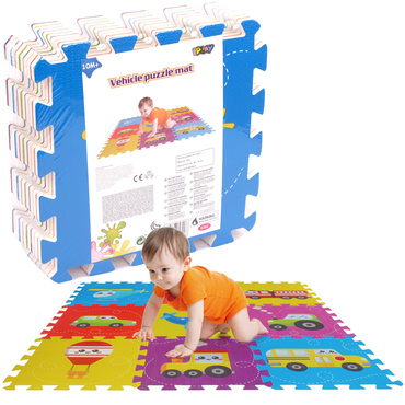 MATA PIANKOWA EVA 86x86 PUZZLE DYWAN POJAZDY 9el