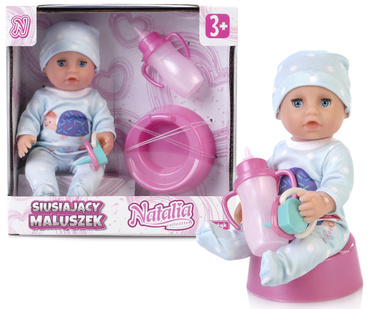 LALKA NATALIA BOBAS BORN BABY BUTELKA NOCNIK SIUSIA PIJE