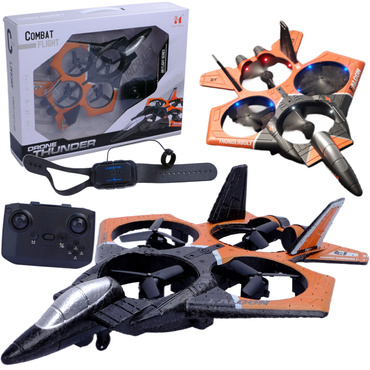 DRON SAMOLOT ZDALNIE STEROWANY FALCON MYŚLIWIEC sterowanie ręką RC LED USB