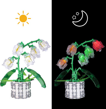 KLOCKI KWIATY ORCHIDEA ZESTAW 707 el. PODŚWIETLANE LED PILOT