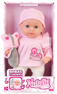 LALKA NATALIA BOBAS Z ZABAWKĄ MOTYLEK 33cm MIĘKKA